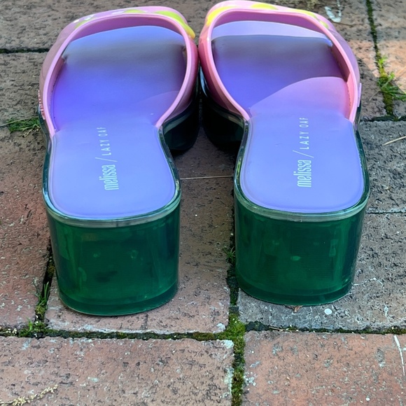 Lazy Oaf x Melissa Shape Heel Jelly Sandals in Pink - Picture 5 of 8
